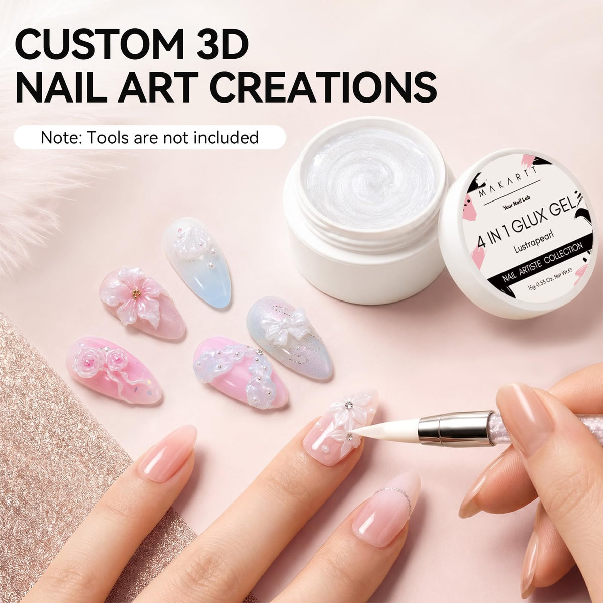 Makartt pearl white sculpting tool in use forming a bead for 3D detail