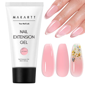 Makartt poly gel 50ml front label showing natural pink shade and benefits