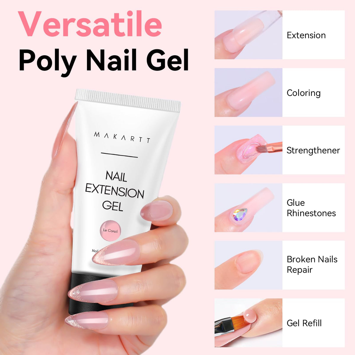 Makartt poly gel close-up texture displaying smooth sculptable consistency