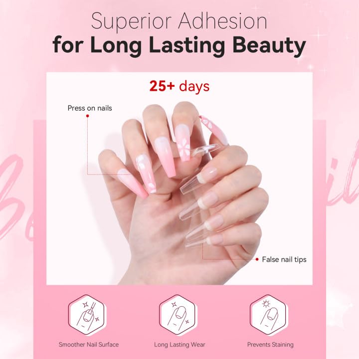 Makartt used as nail glue securing a press-on nail for strong, durable wear