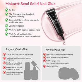 Makartt glue securing a press-on toenail for comfortable wear