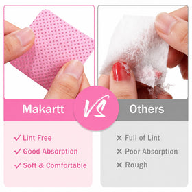makartt wipe lifting gel polish from nail showing efficient cleanup benefit