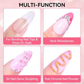 Makartt holding rhinestone on nail with gel, strong gem adhesion
