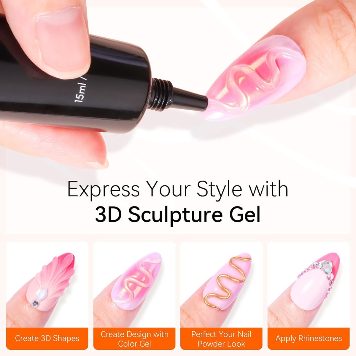 Makartt rhinestones secured on nail showing strong adhesive hold