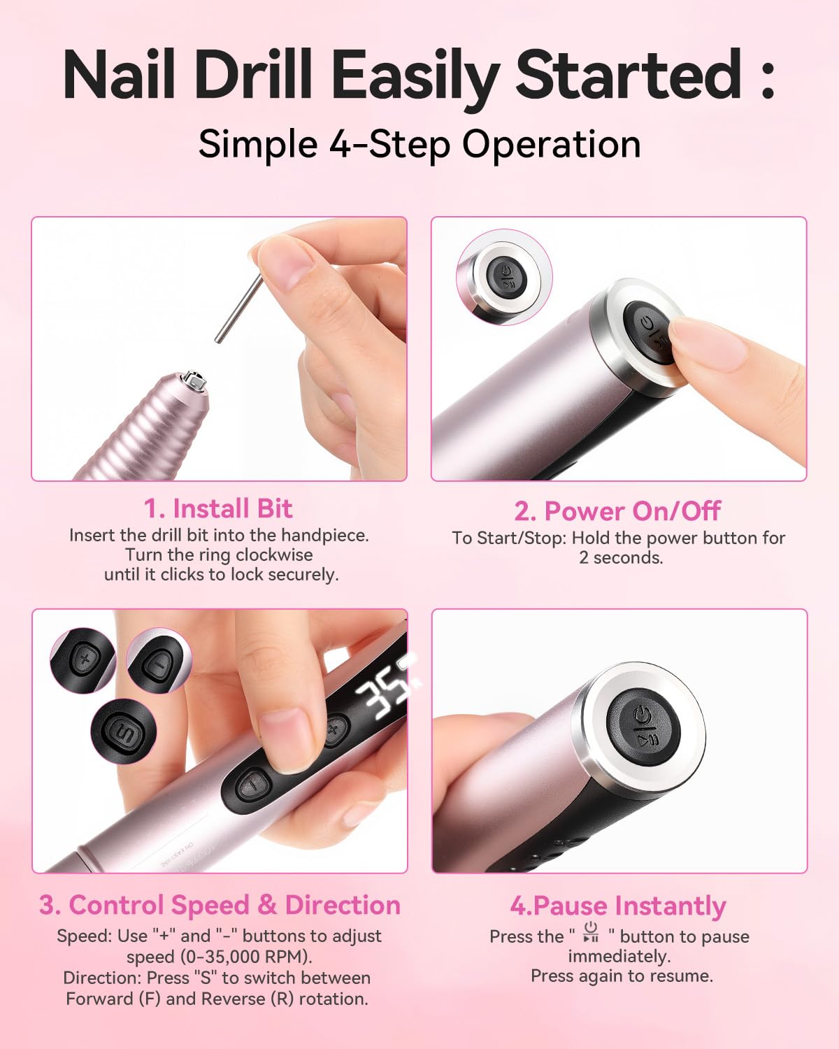 Makartt rotation direction control detail enabling left or right-handed operation
