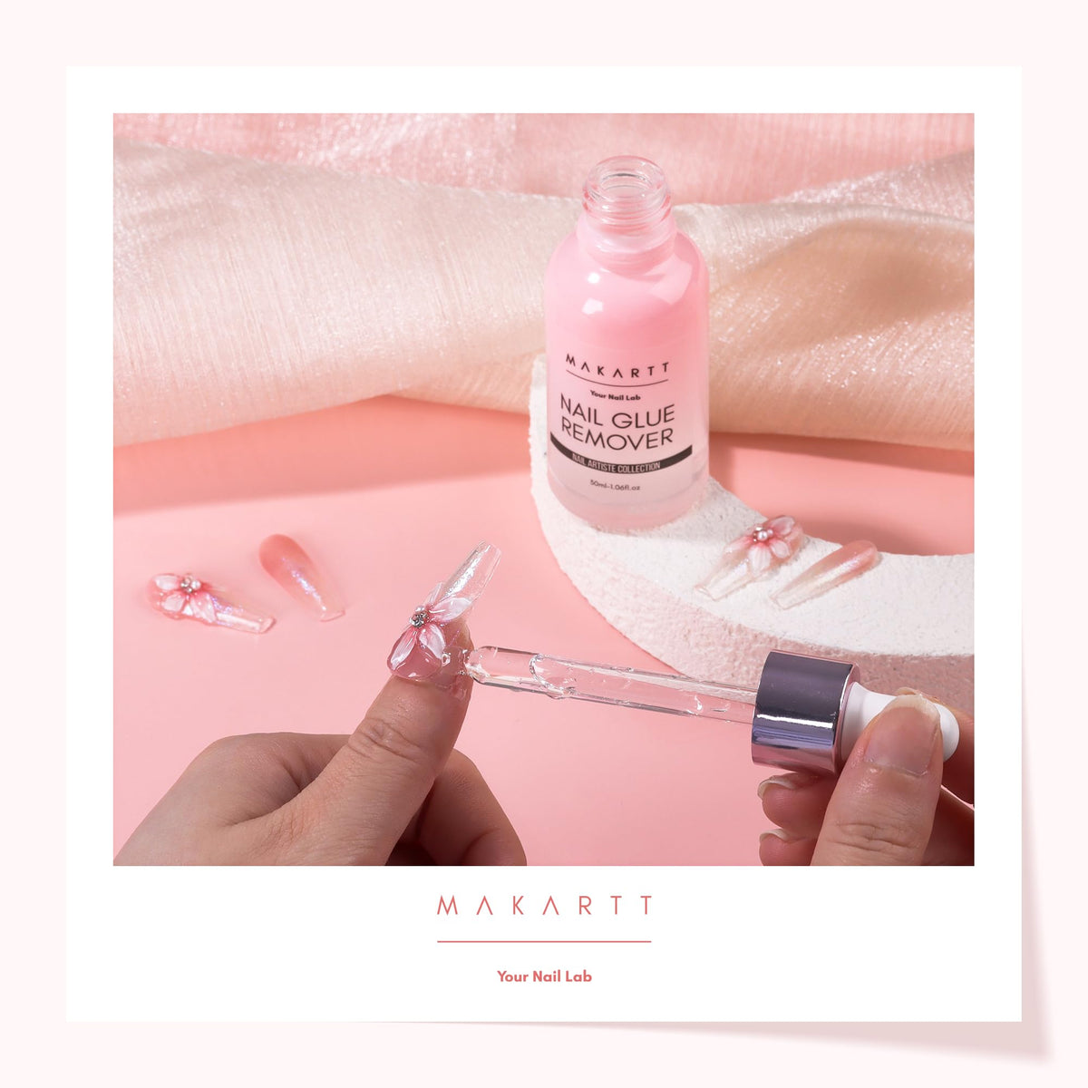 Makartt translucent remover droplet illustrating smooth non-acetone texture