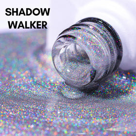 Makartt texture shot of holographic glitter particles, intense rainbow shimmer benefit