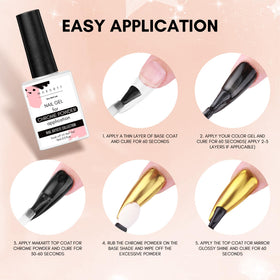Cured mirror-finish nails sealed with Makartt top coat highlighting high gloss durability