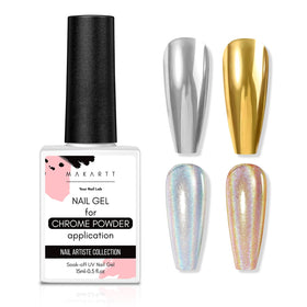 Lifestyle setup with Makartt top coat and tools showing professional home salon results