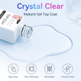 Makartt gel top coat texture close-up demonstrating glossy, non-sticky cured surface