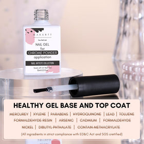 Makartt top coat being used with chrome powder showcasing easier powder adhesion