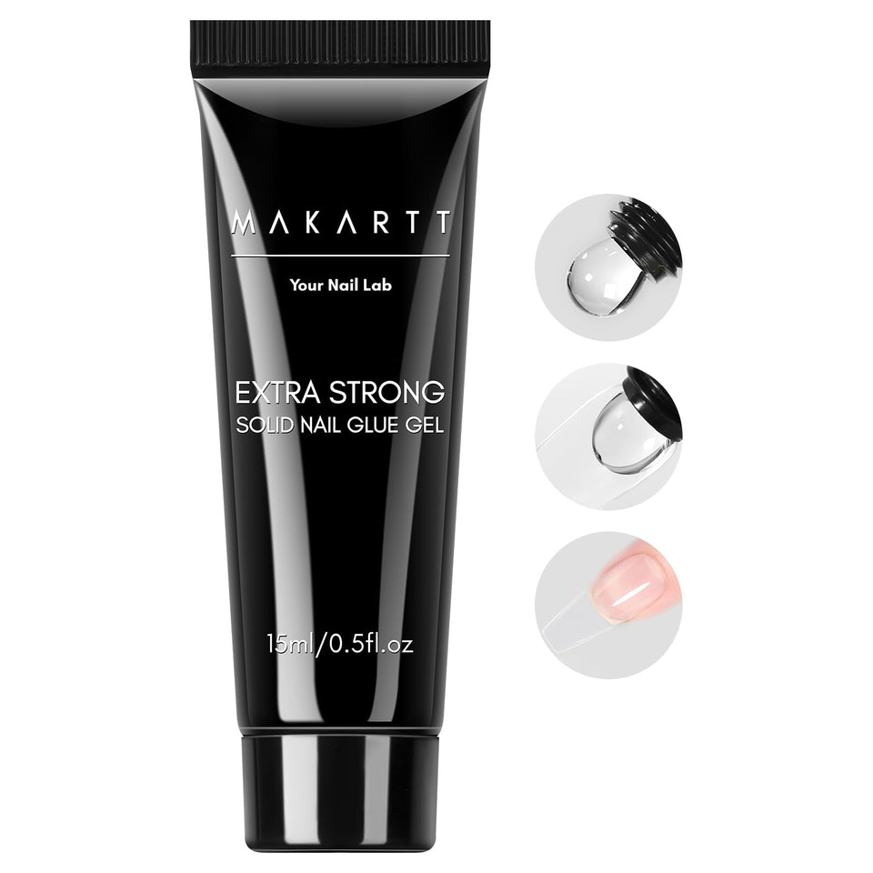makartt tube front view showing clear gel and ergonomic squeeze nozzle for precise application