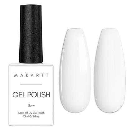 Makartt white gel bottle front view showing clean label and color benefit