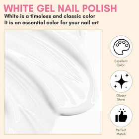 Makartt white gel brush stroke showing smooth application and coverage benefit