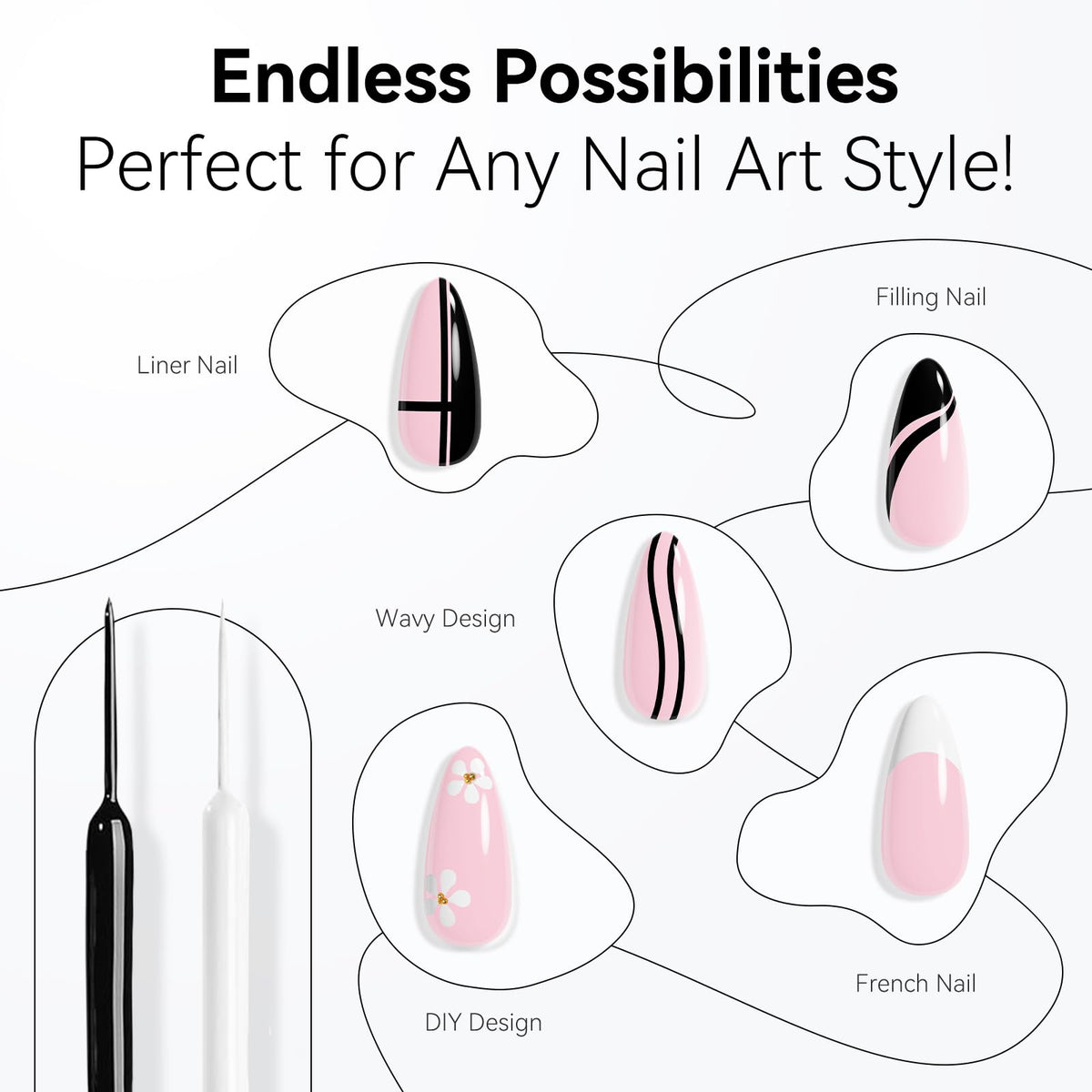 Makartt white gel swiped on nail showing opaque coverage benefit