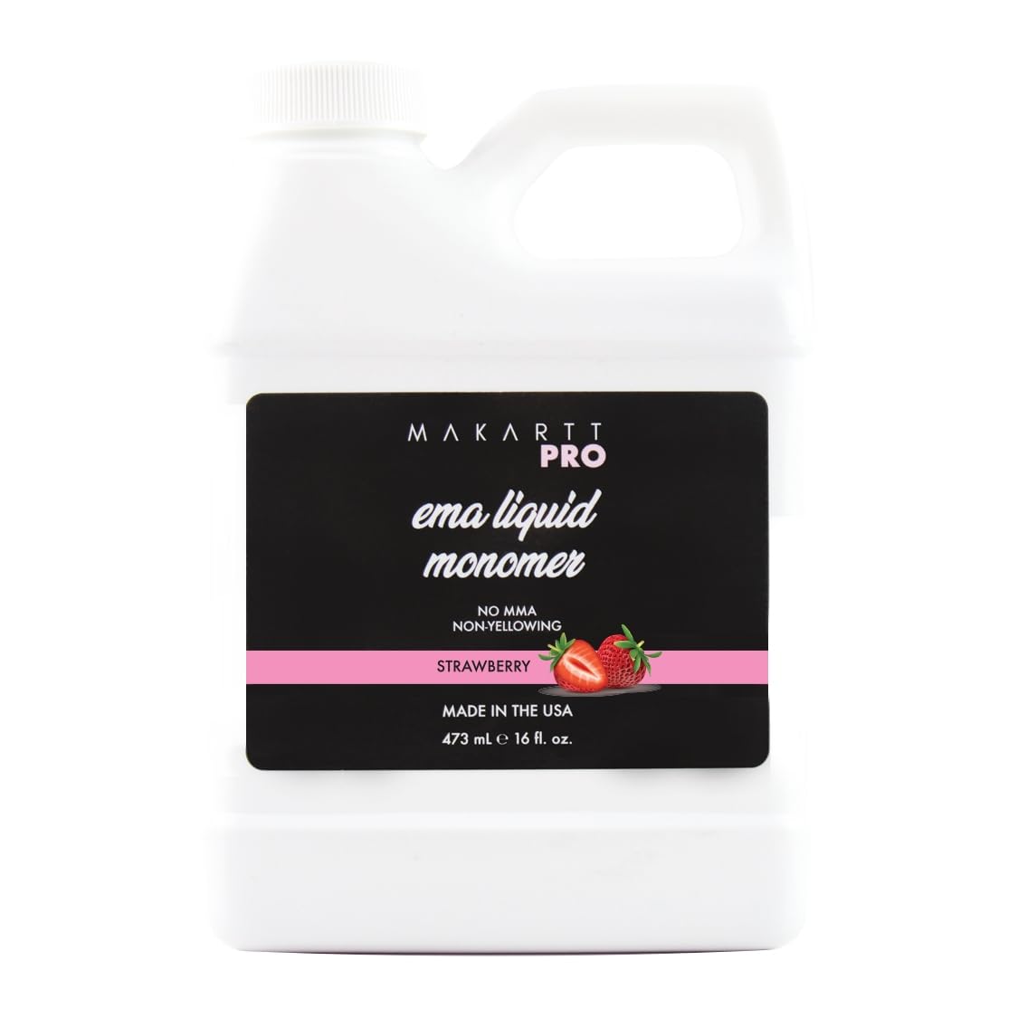 MakarttPro front bottle view showing label and strawberry scent benefit
