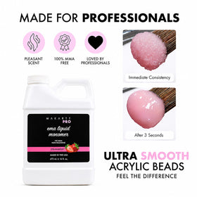 MakarttPro pouring acrylic monomer into dappen dish for controlled use benefit