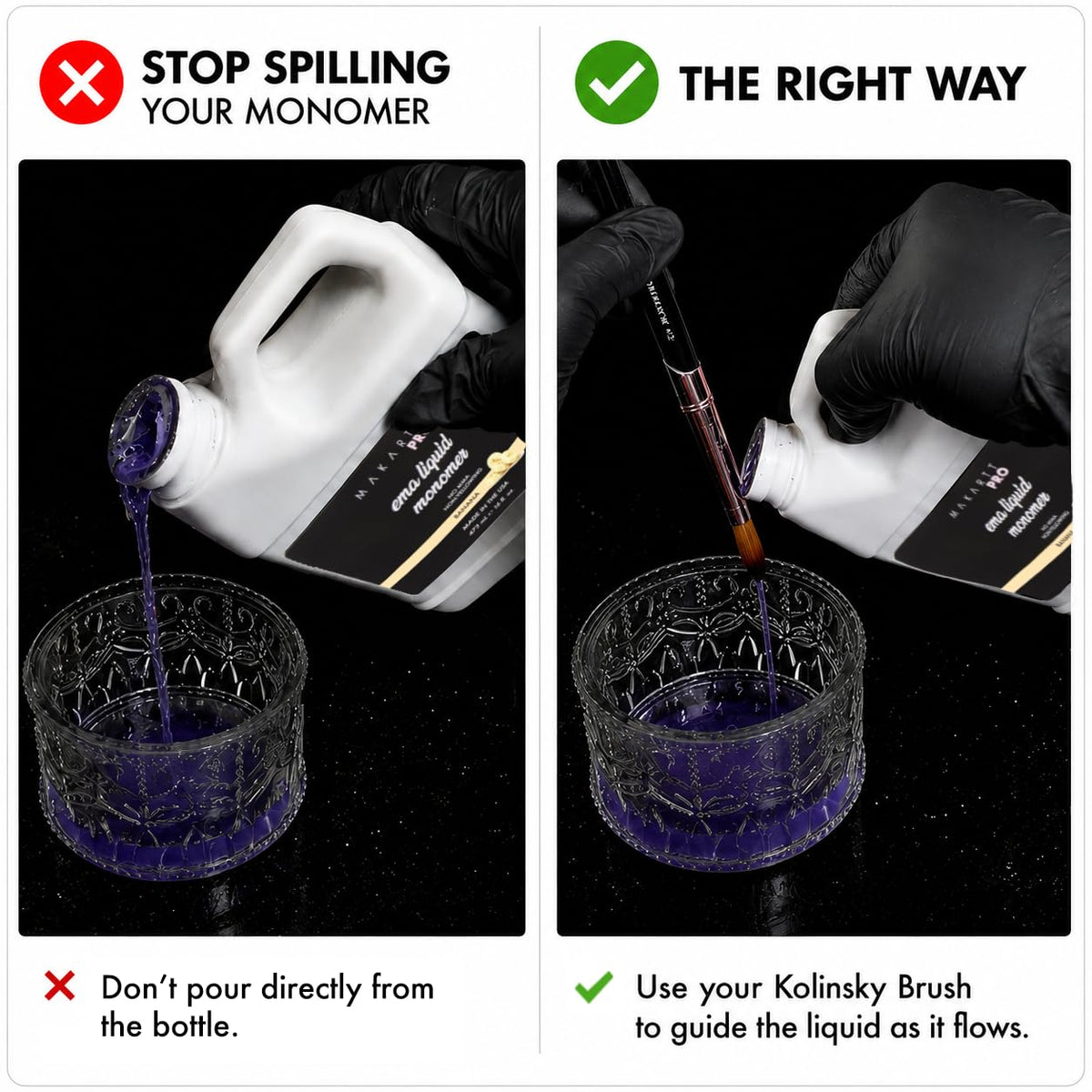 MakarttPro bottle on salon station with brushes showing professional atmosphere benefit
