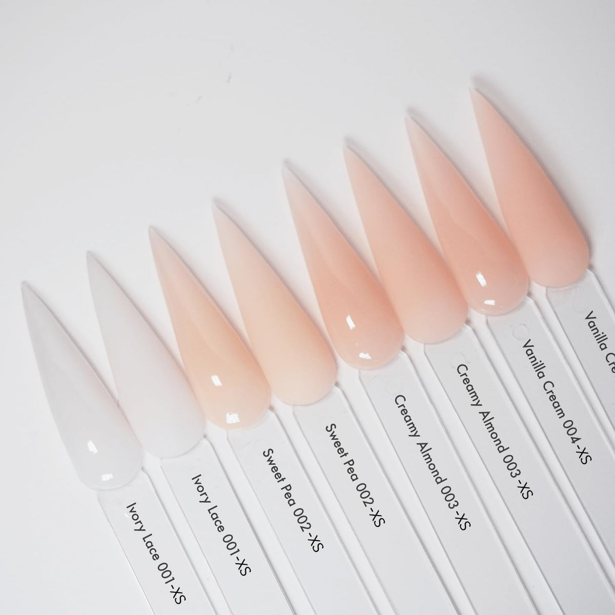 MakarttPro color swatches on nail tabs illustrating shade range and easy shade selection benefit