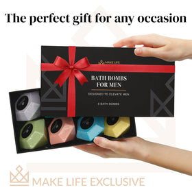 MAKE LIFE EXCLUSIVE bomb in bath bowl in use releasing scent for a relaxing soak