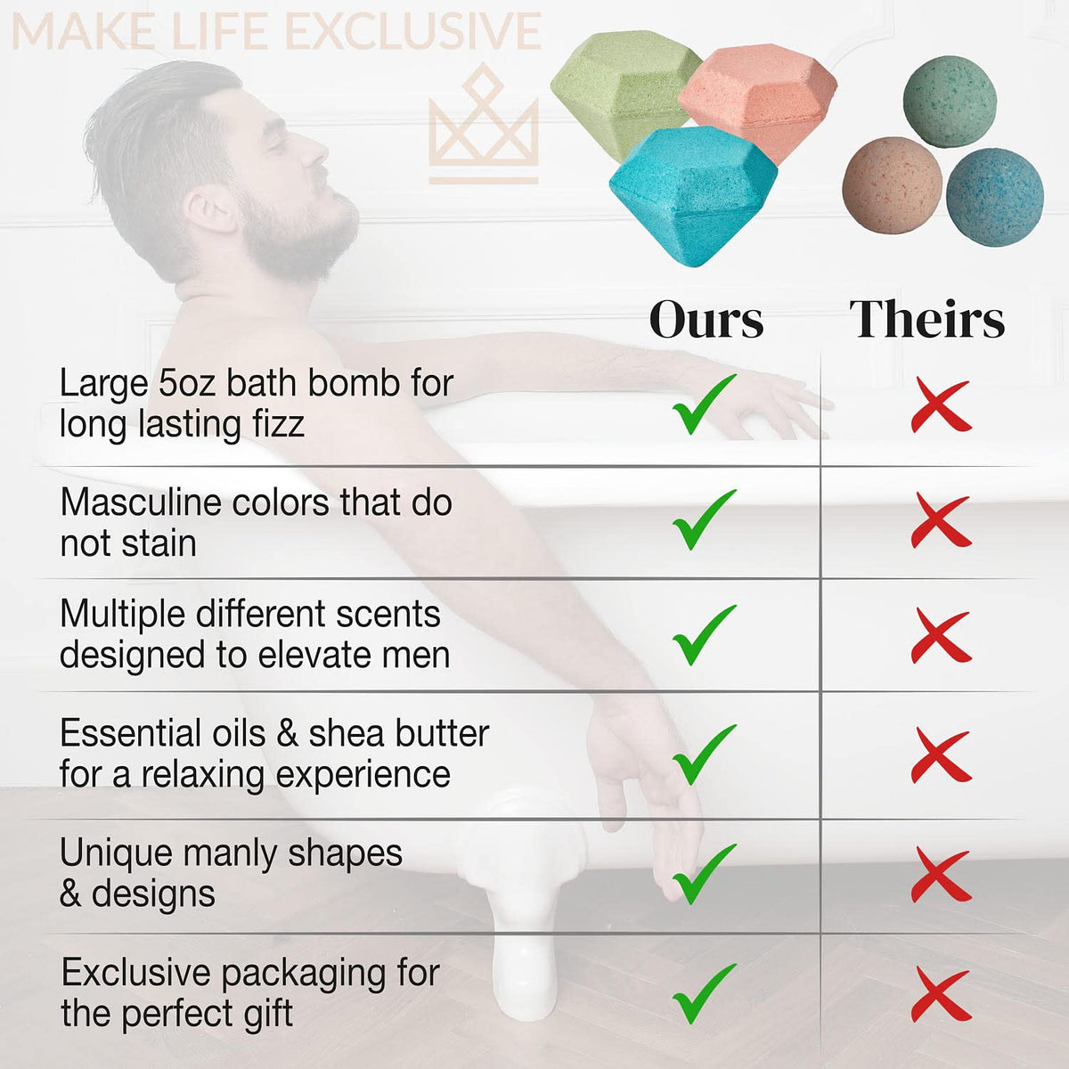 MAKE LIFE EXCLUSIVE texture and color detail showing natural ingredients and softening benefit