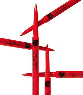 MAKE nano brow label close-up highlighting ingredients and safety info