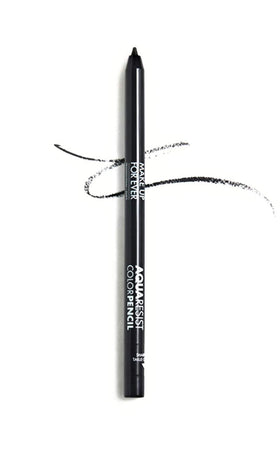 Make Up For Ever pencil front packaging showing graphite shade and compact size, easy travel