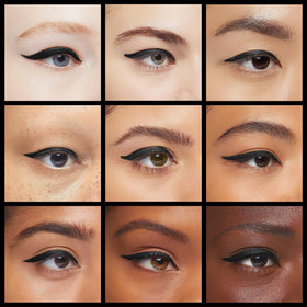 Make Up For Ever pencil applied on model eye demonstrating waterproof graphite definition