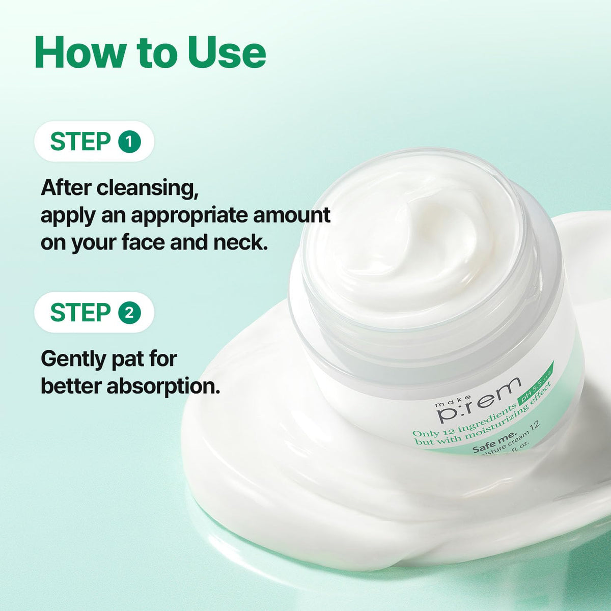 MAKE P:REM size comparison in hand showing compact 80ml travel-friendly benefit