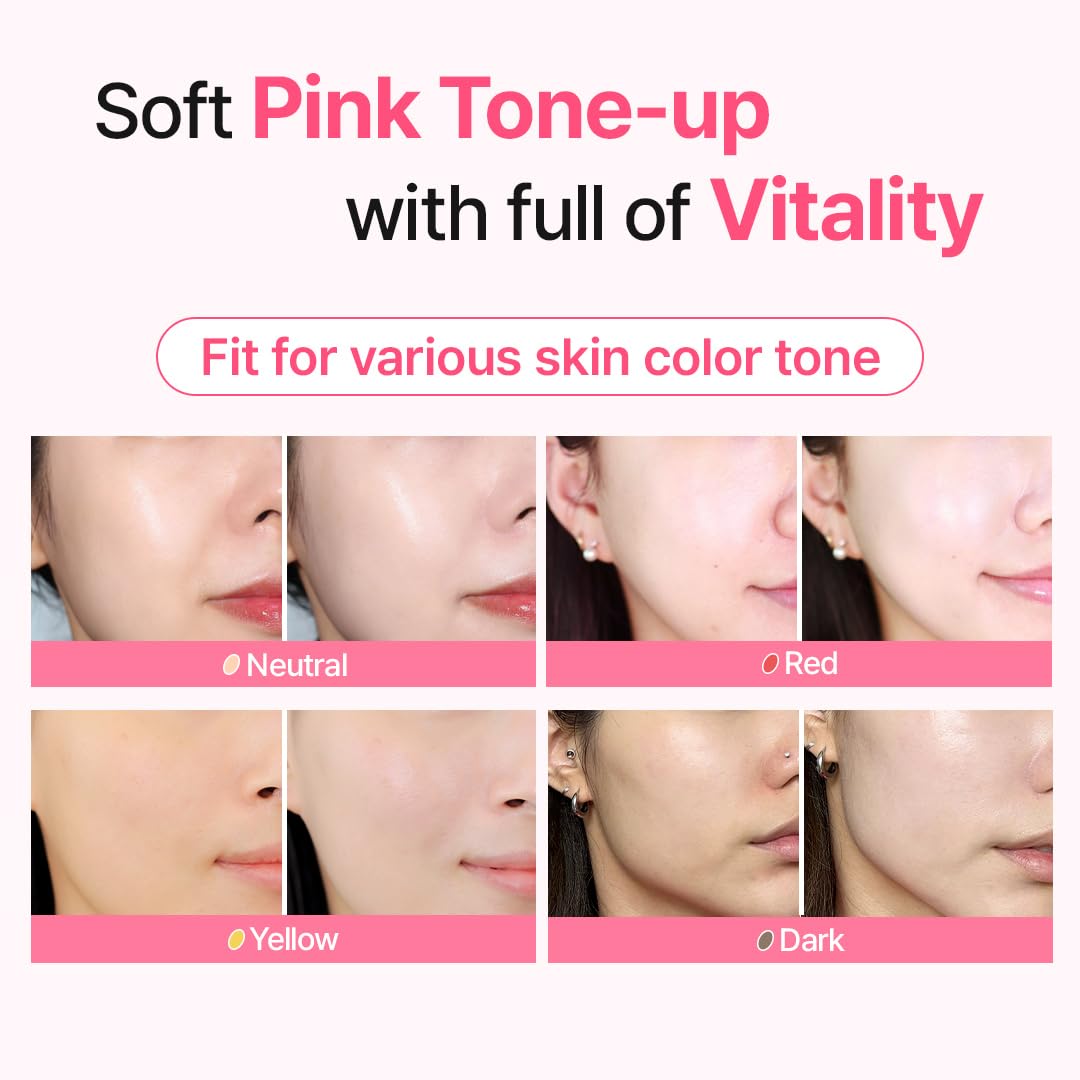 MAKE P:REM applied to face showing even tone-up and natural finish