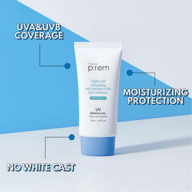 MAKEP:REM sunscreen applied on hand to show fast absorption benefit