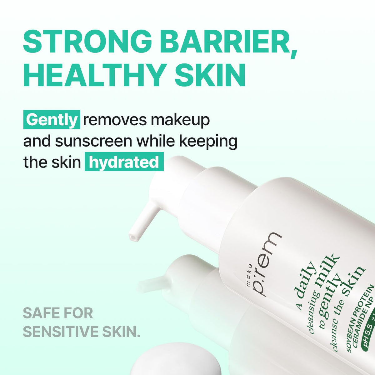 MAKEP:REM soybean protein ingredient shot highlighting gentle cleanse