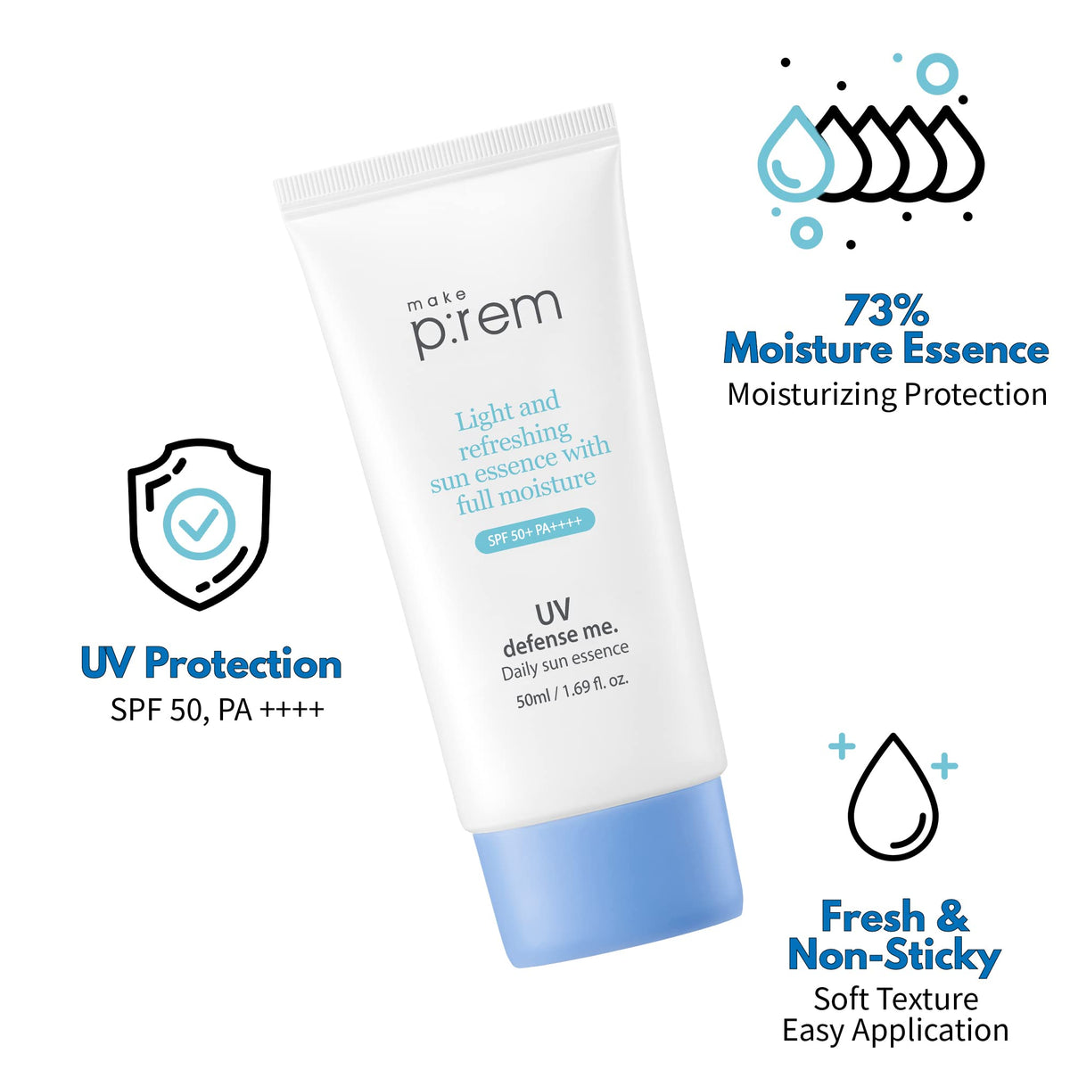 MAKEP:REM tube next to ruler illustrating 1.69 fl oz travel-friendly size