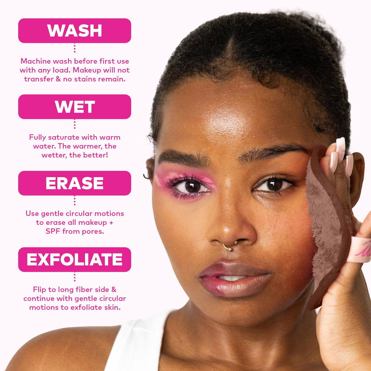MakeUp Eraser on bathroom vanity in lifestyle setting illustrating simple routine benefit