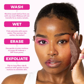 MakeUp Eraser on bathroom vanity in lifestyle setting illustrating simple routine benefit
