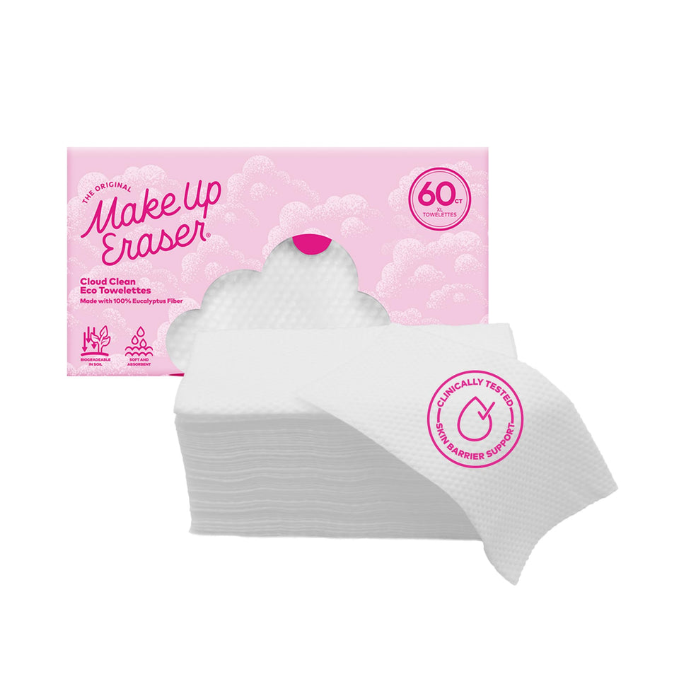 MakeUp Eraser front packaging showing 60-count and eucalyptus benefits