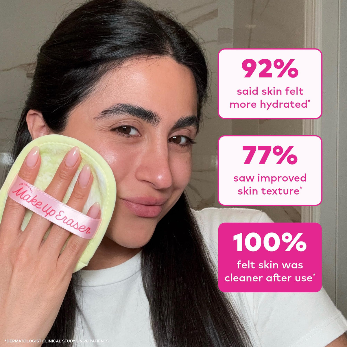 MakeUp Eraser removing waterproof mascara demonstrating effective cleansing