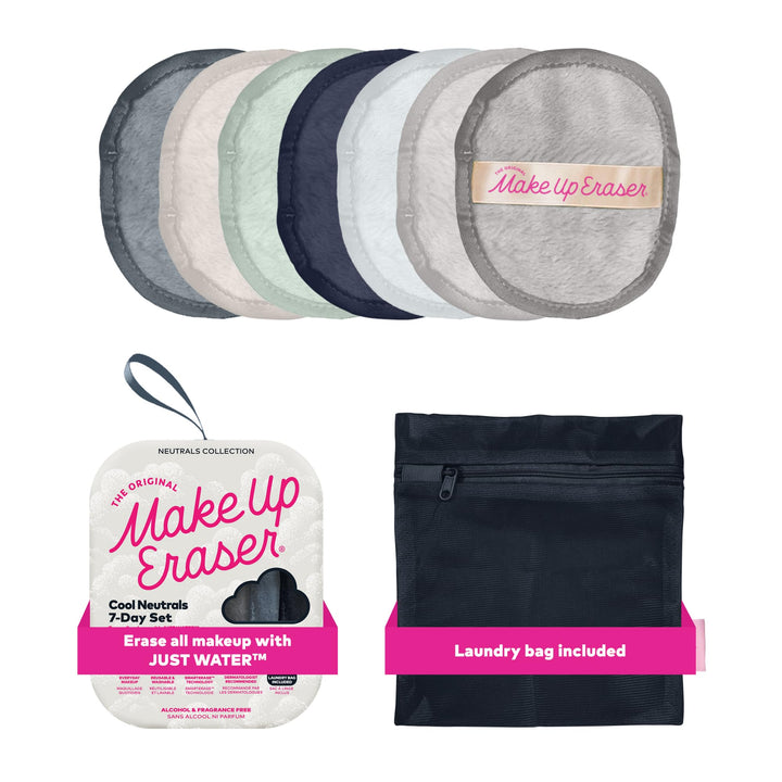 MakeUp Eraser front packaging showing Cool Gal neutrals and seven pads for convenience