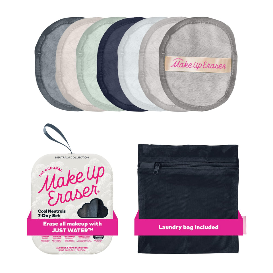 MakeUp Eraser front packaging showing Cool Gal neutrals and seven pads for convenience