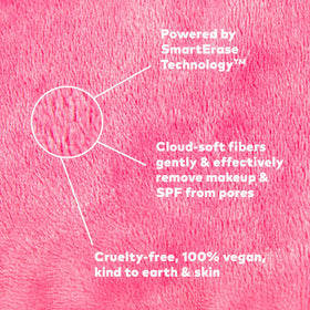 MakeUp Eraser held in hand demonstrating easy single-hand removal