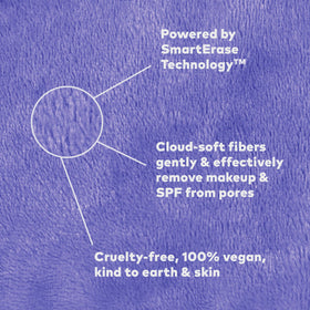 MakeUp Eraser in hand illustrating easy, water-only cleansing on the go