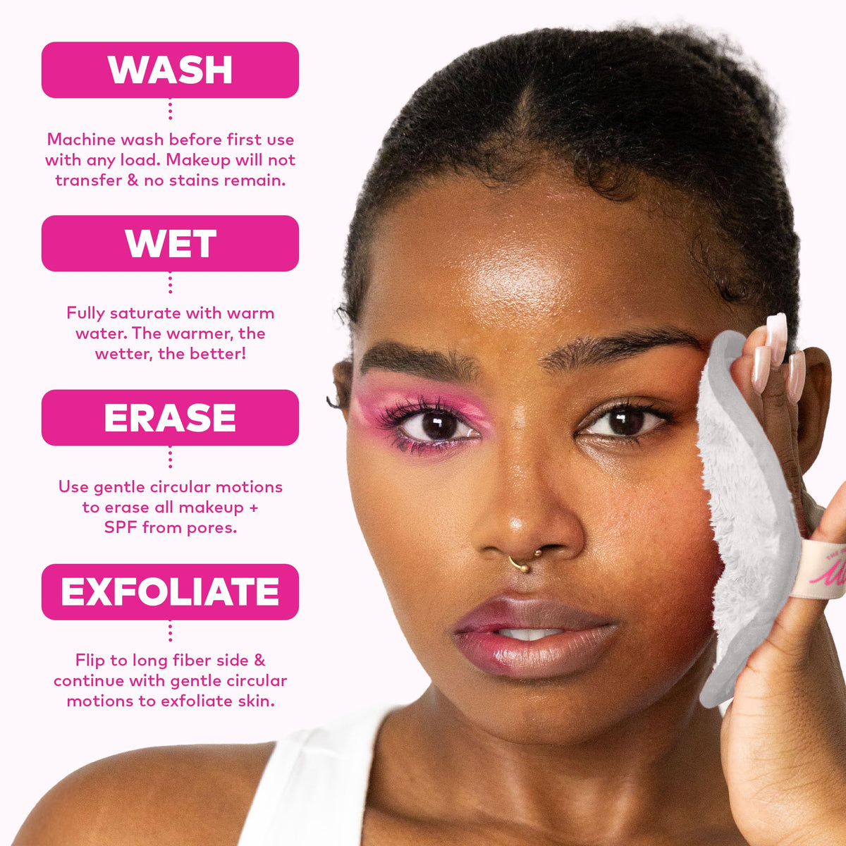 MakeUp Eraser on bathroom counter in lifestyle scene highlighting daily skincare convenience