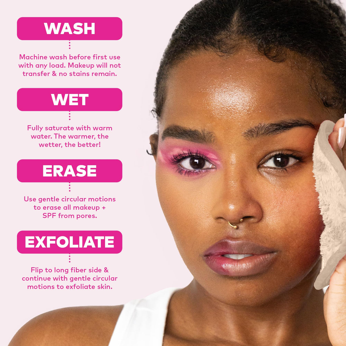 MakeUp Eraser five cloths with travel pouch ready for commute or flight convenience