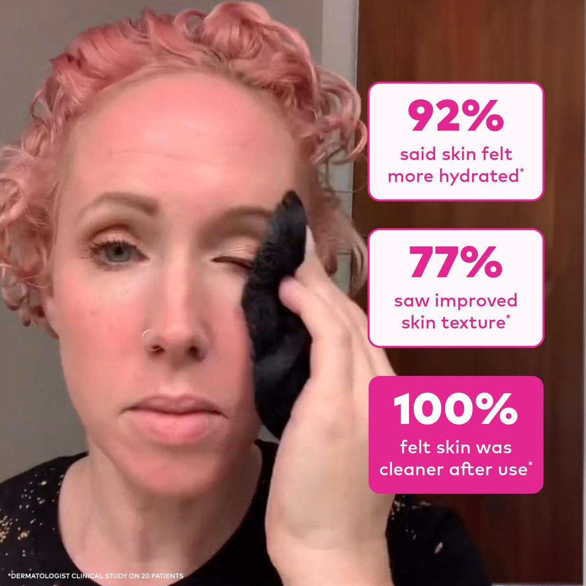 MakeUp Eraser seven cloths stacked to show size and reusable convenience