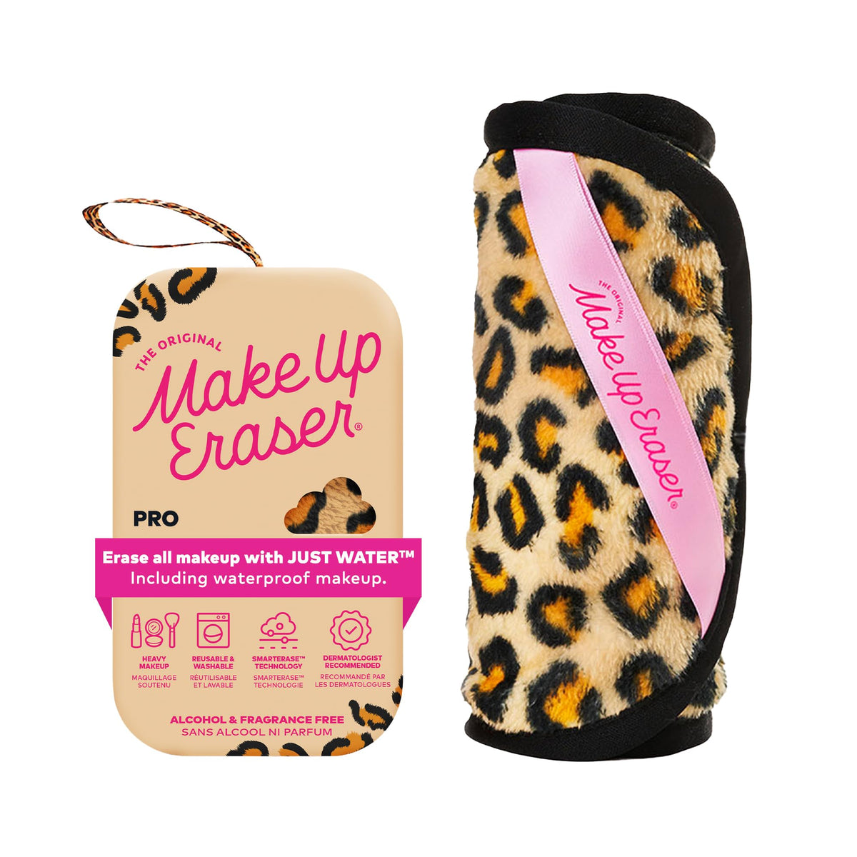 MakeUp Eraser PRO leopard front view showing pattern and full cloth benefit