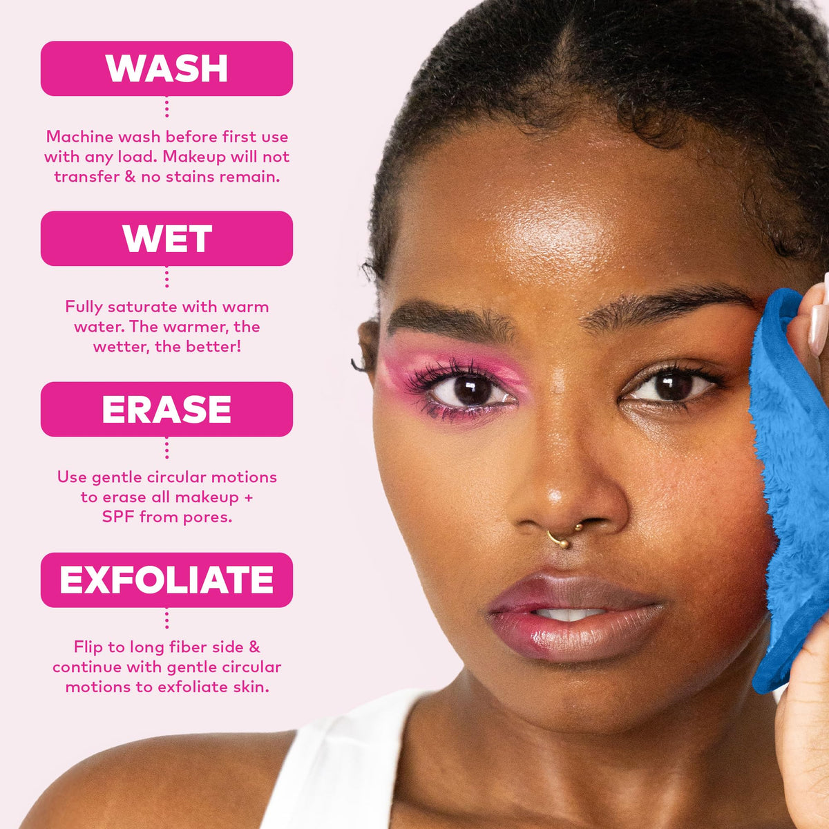 MakeUp Eraser PRO in bathroom setting showing eco-friendly routine benefit