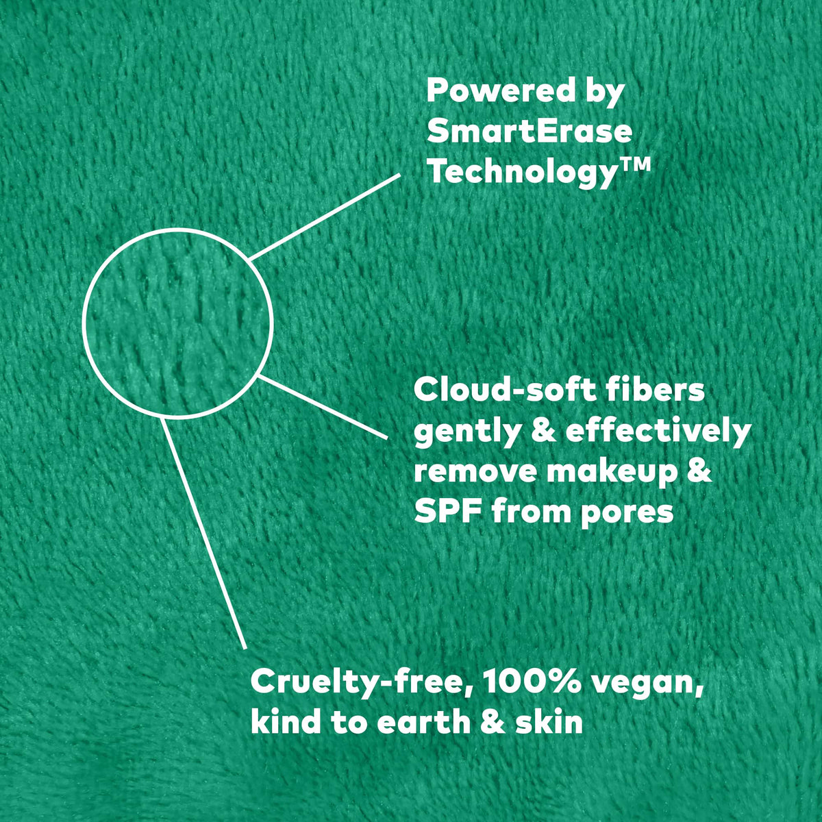 MakeUp Eraser long-fiber side exfoliating skin for smoother texture