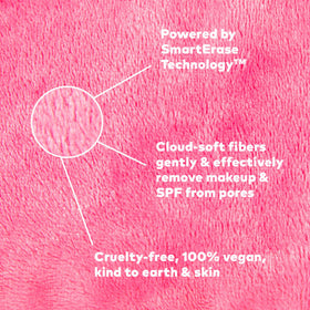 MakeUp Eraser held in hand showing size and travel-friendly benefit