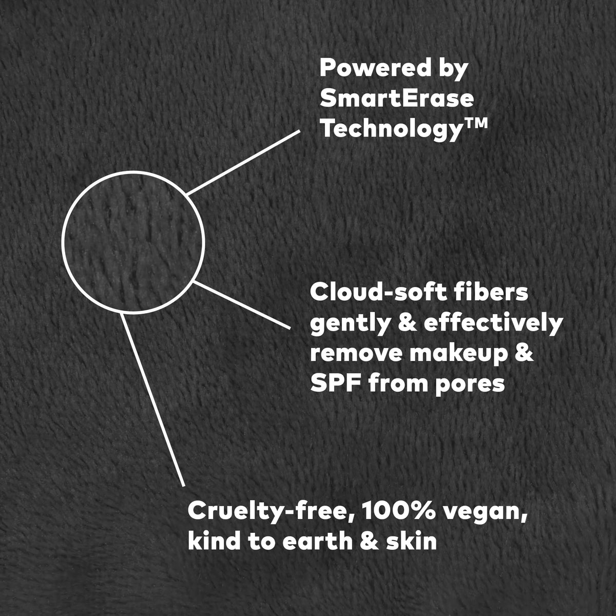 MakeUp Eraser wet in hand wiping away waterproof mascara to reveal clean skin