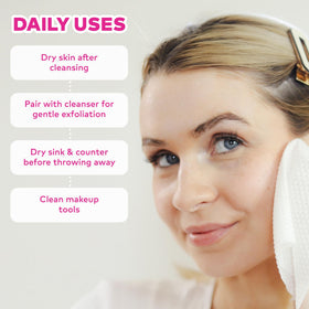 MakeUp Eraser towelette absorbing water demonstrating quick absorbency